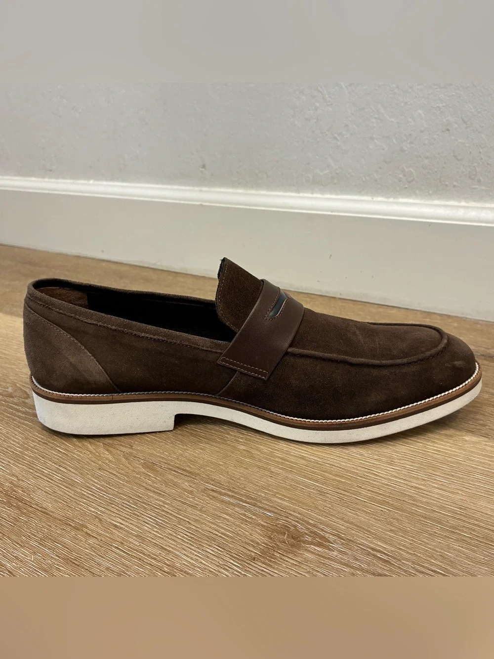 Kemal Tanca Brown Suede Penny Loafers Men's EU 44 US 10 Casual Dress Shoes